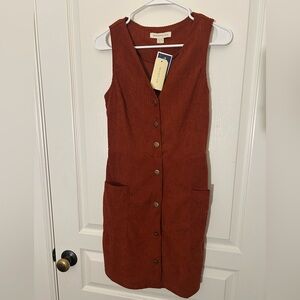 SIZE XS Monteau dark orange overalls dress nwt